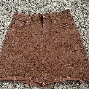brown speckled jean skirt